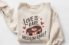 Love Is Rare Medium Rare Sublimation PNG Design Product Image 3
