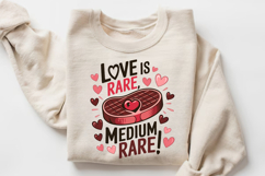 Love Is Rare Medium Rare Sublimation PNG Design Product Image 3