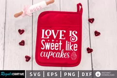 Love is sweet like SVG, Valentine Potholder SVG Design Product Image 1