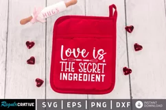 Love is the secret SVG, Valentine Potholder SVG Design Product Image 1