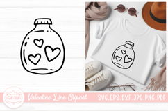 Love Jar Outline SVG Element For Valentines Day Clipart Product Image 1