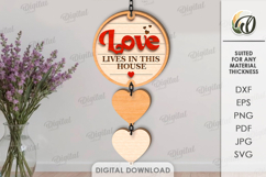 3D Love Decor Laser Cut. Round Sign. Wall Decor SVG Product Image 1