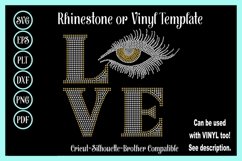 Love Lashes Rhinestone or Vinyl SVG Template Product Image 1