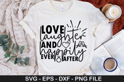 Love laughter and happily ever after - Wedding SVG Design Product Image 1