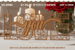 Floral Love You Layered Sign, Mothers Day, Wedding Gift SVG Product Image 1