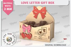 3D Love Letter Gift Box Laser Cut. Valentine Day Gift SVG Product Image 1