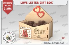 3D Love Letter Gift Box Laser Cut. Valentine Day Gift SVG Product Image 1