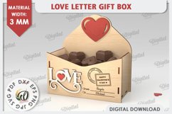 3D Love Letter Gift Box Laser Cut. Valentine Day Gift SVG Product Image 1