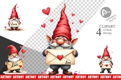 Love Letter Gnome Clipart Product Image 1