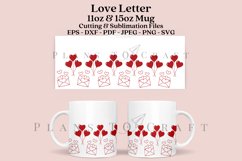 Love Letter valentine coffee glass wrap svg glass mug svg presized for 11oz and 15oz glass ready to cut and sublimation files