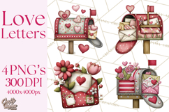 Romantic Valentine Letters, Cards, Envelopes, Mailboxes PNG Product Image 1