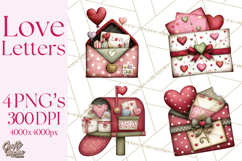 Romantic Valentine Letters, Cards, Envelopes, Mailboxes PNG Product Image 1