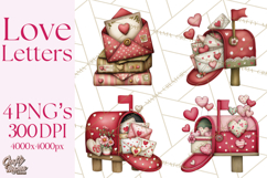 Romantic Valentine Letters, Cards, Envelopes, Mailboxes PNG Product Image 1