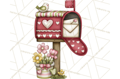Romantic Valentine Letters, Cards, Envelopes, Mailboxes PNG Product Image 4