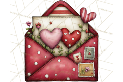 Romantic Valentine Letters, Cards, Envelopes, Mailboxes PNG Product Image 2