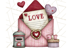 Romantic Valentine Letters, Cards, Envelopes, Mailboxes PNG Product Image 4