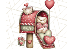 Romantic Valentine Letters, Cards, Envelopes, Mailboxes PNG Product Image 2