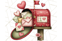 Romantic Valentine Letters, Cards, Envelopes, Mailboxes PNG Product Image 3