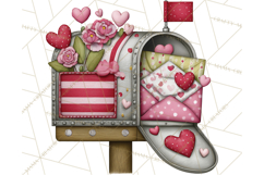 Romantic Valentine Letters, Cards, Envelopes, Mailboxes PNG Product Image 5