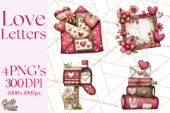 Romantic Valentine Letters, Cards, Envelopes, Mailboxes PNG Product Image 1