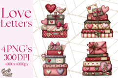 Romantic Valentine Letters, Cards, Envelopes, Mailboxes PNG Product Image 1