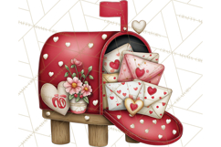 Romantic Valentine Letters, Cards, Envelopes, Mailboxes PNG Product Image 4