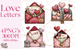 Romantic Valentine Letters, Cards, Envelopes, Mailboxes PNG Product Image 1