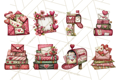 Romantic Valentine Letters, Cards, Envelopes, Mailboxes PNG Product Image 7
