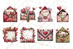 Romantic Valentine Letters, Cards, Envelopes, Mailboxes PNG Product Image 2