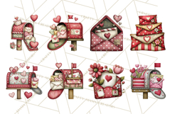 Romantic Valentine Letters, Cards, Envelopes, Mailboxes PNG Product Image 8
