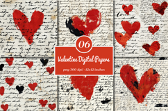 Love Letters Digital Paper Handwritten - Valentine&#039;s Day PNG Product Image 1