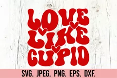 Love Like Cupid SVG - Retro Valentine's Day SVG Cut File Product Image 2