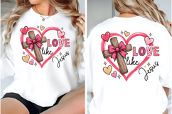 Love like Jesus coquette Png, Valentine cross Product Image 2