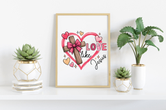 Love like Jesus coquette Png, Valentine cross Product Image 3