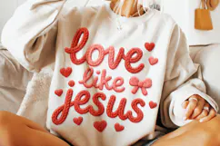 Love Like Jesus PNG, Valentine's Day PNG, Patchwork PNG Product Image 2