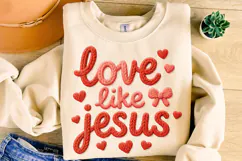 Love Like Jesus PNG, Valentine's Day PNG, Patchwork PNG Product Image 4