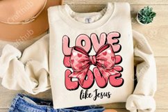 Retro Love like Jesus Coquette PNG, Coquette Heart Bow Png Product Image 3