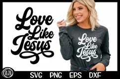 Love Like Jesus SVG | Retro Christian Cut File SVG PNG Product Image 3