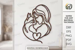 Pet Lover Line Art Decor Laser Cut. Home Wall Decor SVG Product Image 1