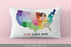 Love Lives Here Map Pillow SVG File Product Image 1