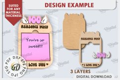 Love Message Note Holders Laser Cut Bundle. Love SVG Product Image 5