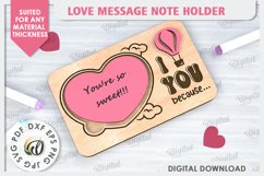 Love Message Note Holder Laser Cut. Love Sign SVG Product Image 1