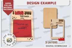 Love Message Note Holder Laser Cut. Love Sign SVG Product Image 3