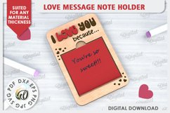 Love Message Note Holder Laser Cut. Love Sign SVG Product Image 1