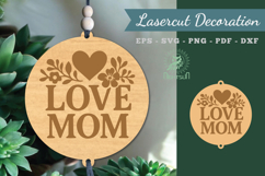 Love Mom Lasercut Decoration Product Image 1