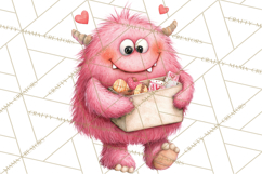 Valentine Monster Clipart, Cute Valentine Monsters PNG Product Image 3
