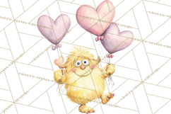 Valentine Monster Clipart, Cute Valentine Monsters PNG Product Image 5