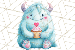 Valentine Monster Clipart, Cute Valentine Monsters PNG Product Image 2