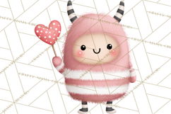 Love Monster Valentine Clipart Cute Kawaii PNG Product Image 3