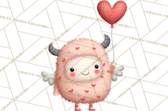 Love Monster Valentine Clipart Cute Kawaii PNG Product Image 5